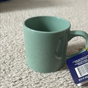 Gold Speckled Green Ceramic Mug